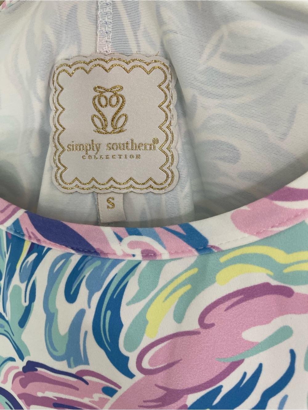 Simply Southern Pastel Swirl Short Sleeve Dress - Picture 3 of 3